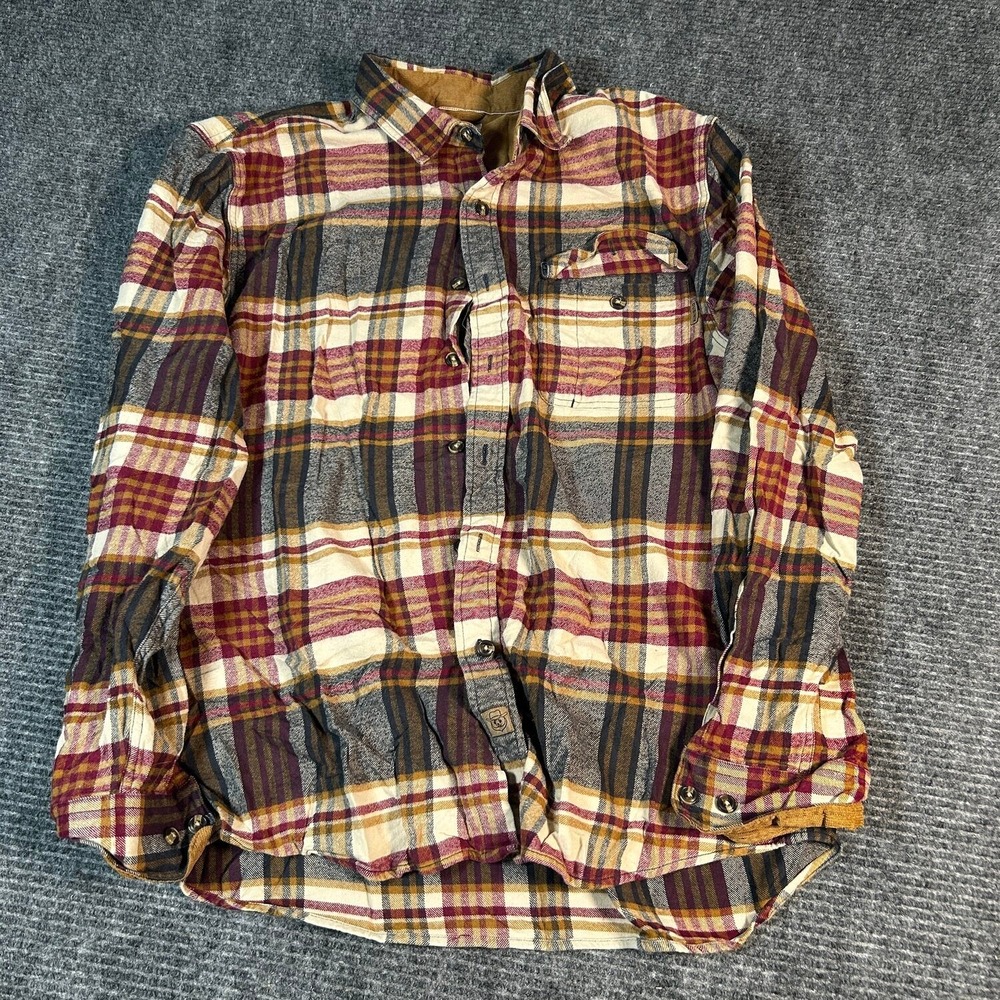 Dubinik Flannel Shirt Mens L Multicolor Excellent Plaid Corduroy Lined Rugged
